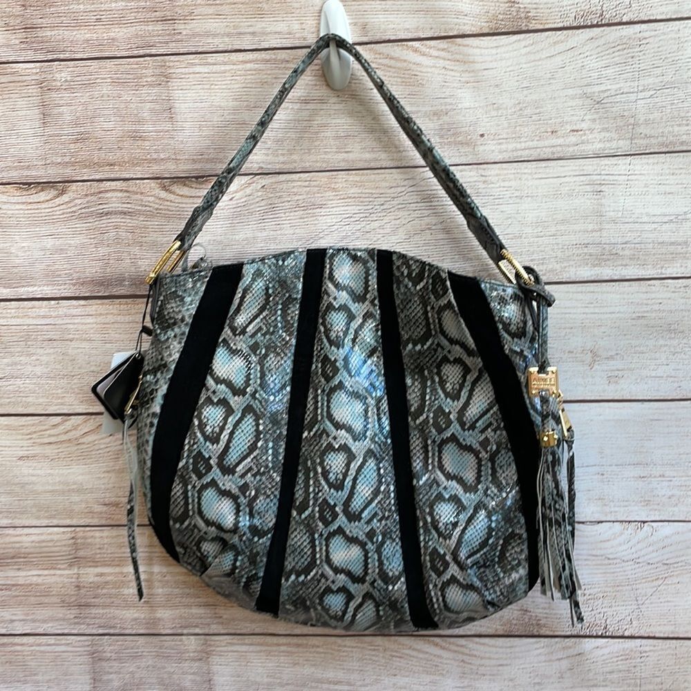 NEW WITH TAGS AIMEE KESTENBERG NIGHT IS YOUNG LEATHER HOBO BAG IN PYTHON PRINT